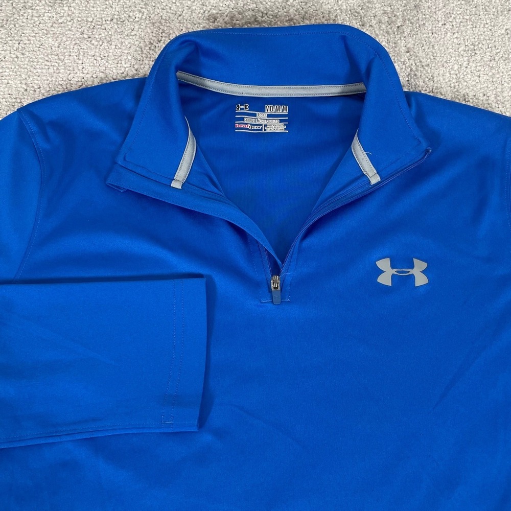 Under Armour 1/4 Zip Pullover Mens Medium Loose‎ Fit Heat Gear Performance Blue